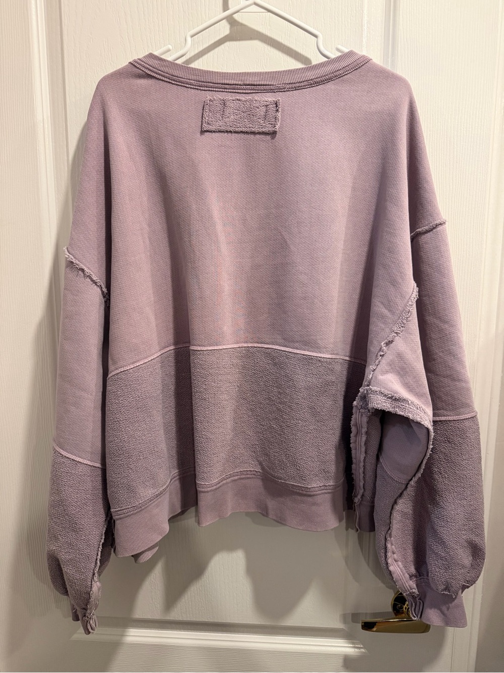 We The Free Dusty Lavender Raw-Edge Pullover Hoodie - Picture 3 of 5